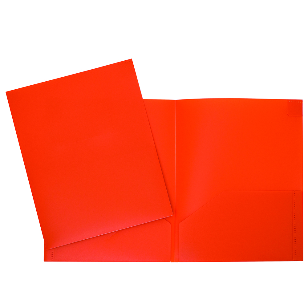 Duotang avec pochettes en plastique rigide orange